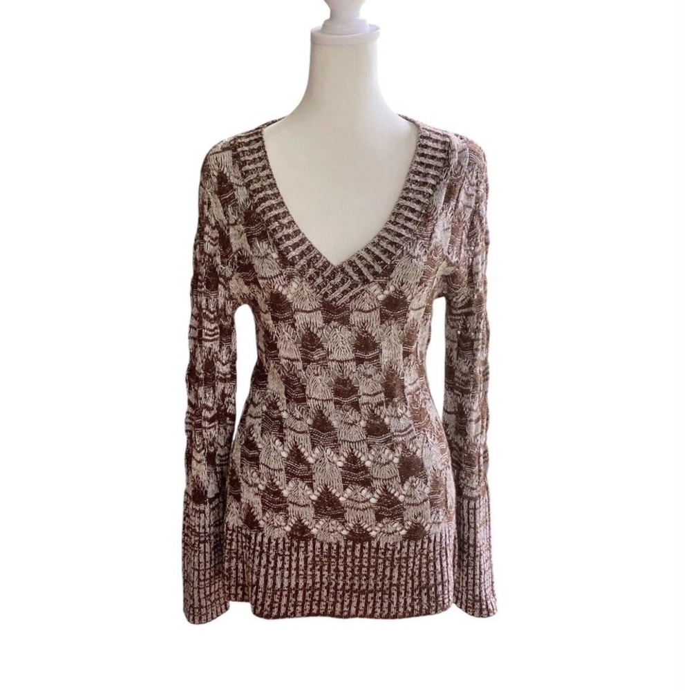 Vintage MKM Designs Womens Size M Long Sleeve Sparkle Open Knit Y2K Fairycore